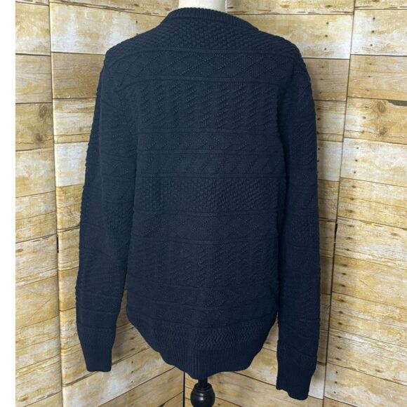 J. CREW COTTON CABLE KNIT HEAVYWEIGHT PREPPY CASUAL CLASSIC ROUND NECK SWEATER - Picture 3 of 3